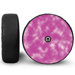 Pink Tie Dye Print Tire Cover With Camera Hole