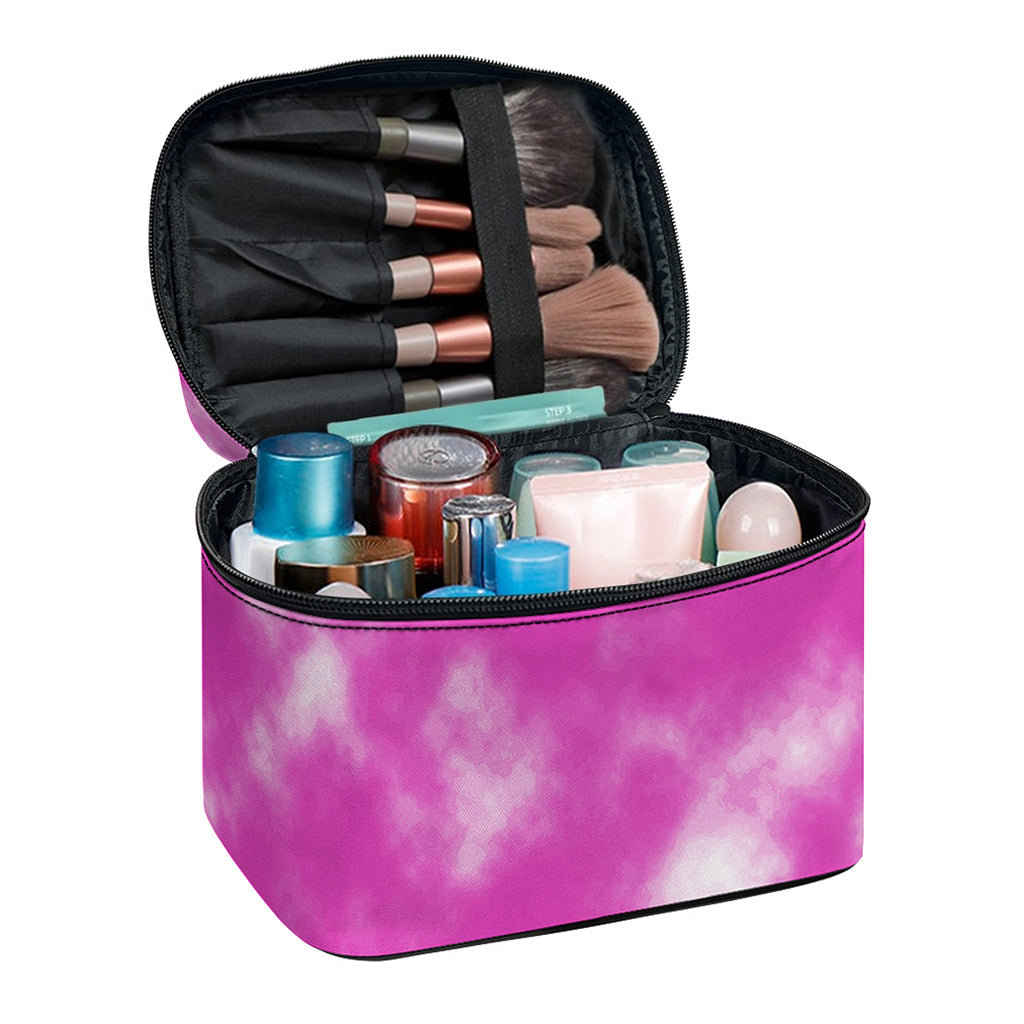Pink Tie Dye Print Travel Makeup Bag