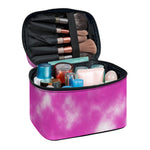 Pink Tie Dye Print Travel Makeup Bag
