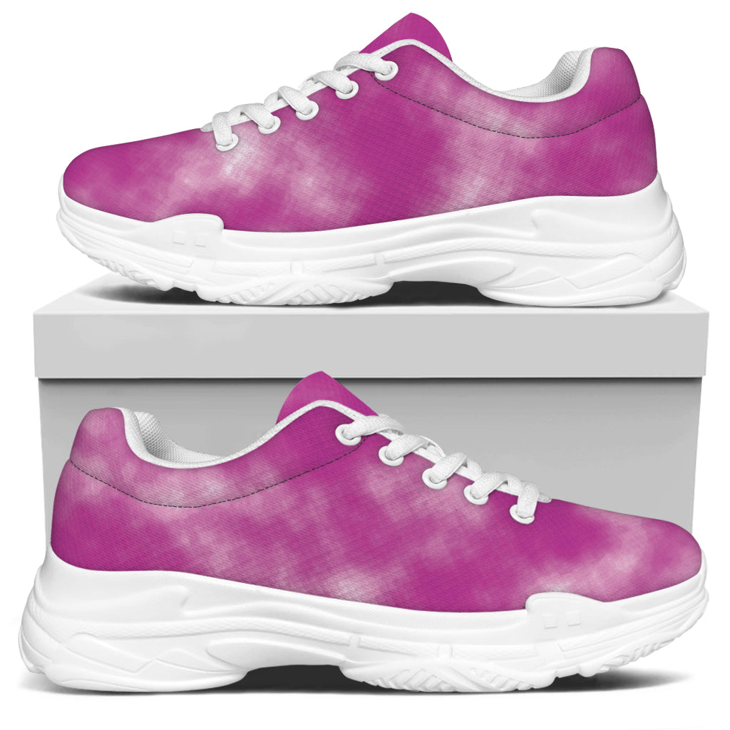 Pink Tie Dye Print White Chunky Shoes
