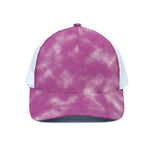 Pink Tie Dye Print White Mesh Trucker Cap
