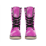 Pink Tie Dye Print Winter Boots