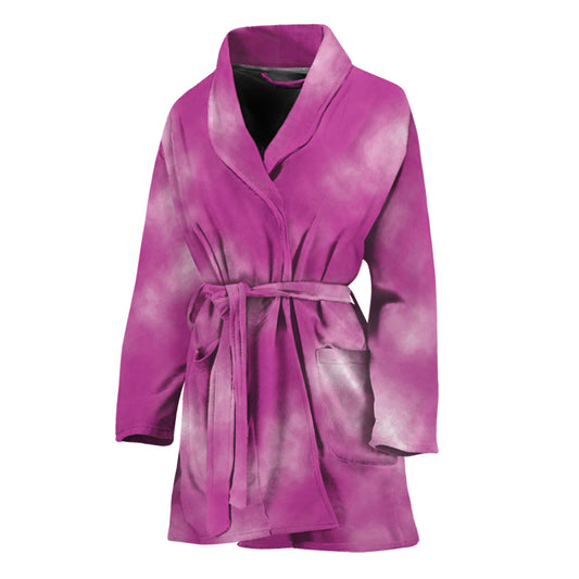 Pink Tie Dye Print Women's Bathrobe