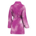 Pink Tie Dye Print Women's Bathrobe