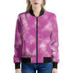 Pink Tie Dye Print Women's Bomber Jacket