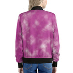 Pink Tie Dye Print Women's Bomber Jacket