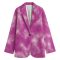 Pink Tie Dye Print Women's Cotton Blazer