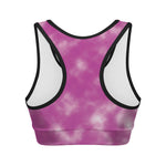 Pink Tie Dye Print Women's Sports Bra