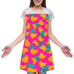 Pink Tropical Banana Pattern Print Adjustable Apron