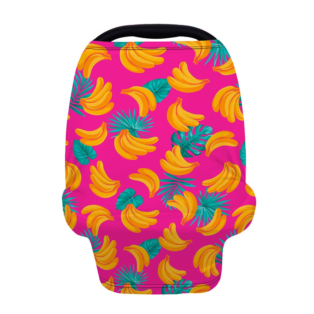 Pink Tropical Banana Pattern Print Baby Seat Cover