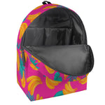 Pink Tropical Banana Pattern Print Backpack