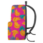 Pink Tropical Banana Pattern Print Backpack