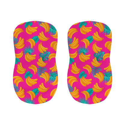 Pink Tropical Banana Pattern Print Bar Stool Covers
