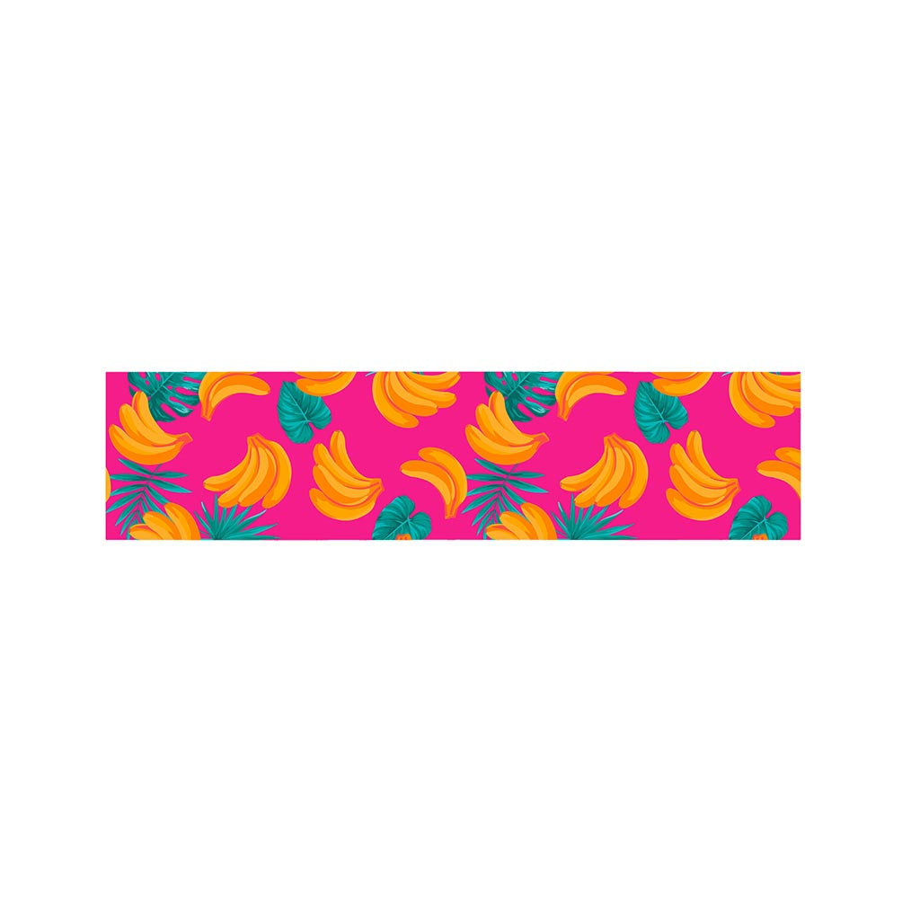 Pink Tropical Banana Pattern Print Bed Runner
