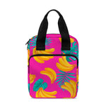 Pink Tropical Banana Pattern Print Bible Tote Bag
