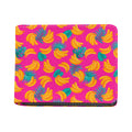 Pink Tropical Banana Pattern Print Bifold Wallet