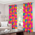 Pink Tropical Banana Pattern Print Dimout Grommet Curtains