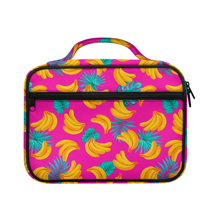 Pink Tropical Banana Pattern Print Briefcase Bible Bag