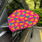Pink Tropical Banana Pattern Print Car Side Mirror Covers