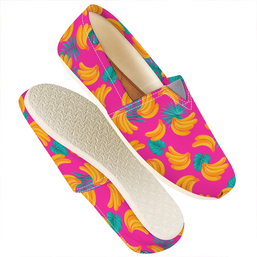 Pink Tropical Banana Pattern Print Casual Shoes