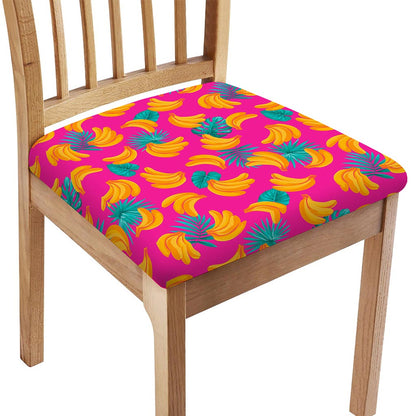 Pink Tropical Banana Pattern Print Chair Cushion Cover