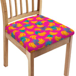 Pink Tropical Banana Pattern Print Chair Cushion Cover