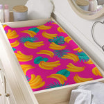 Pink Tropical Banana Pattern Print Changing Pad Cover