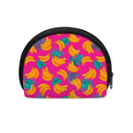 Pink Tropical Banana Pattern Print Coin Purse