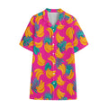 Pink Tropical Banana Pattern Print Cotton Hawaiian Shirt
