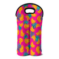 Pink Tropical Banana Pattern Print Double Neoprene Wine Tote
