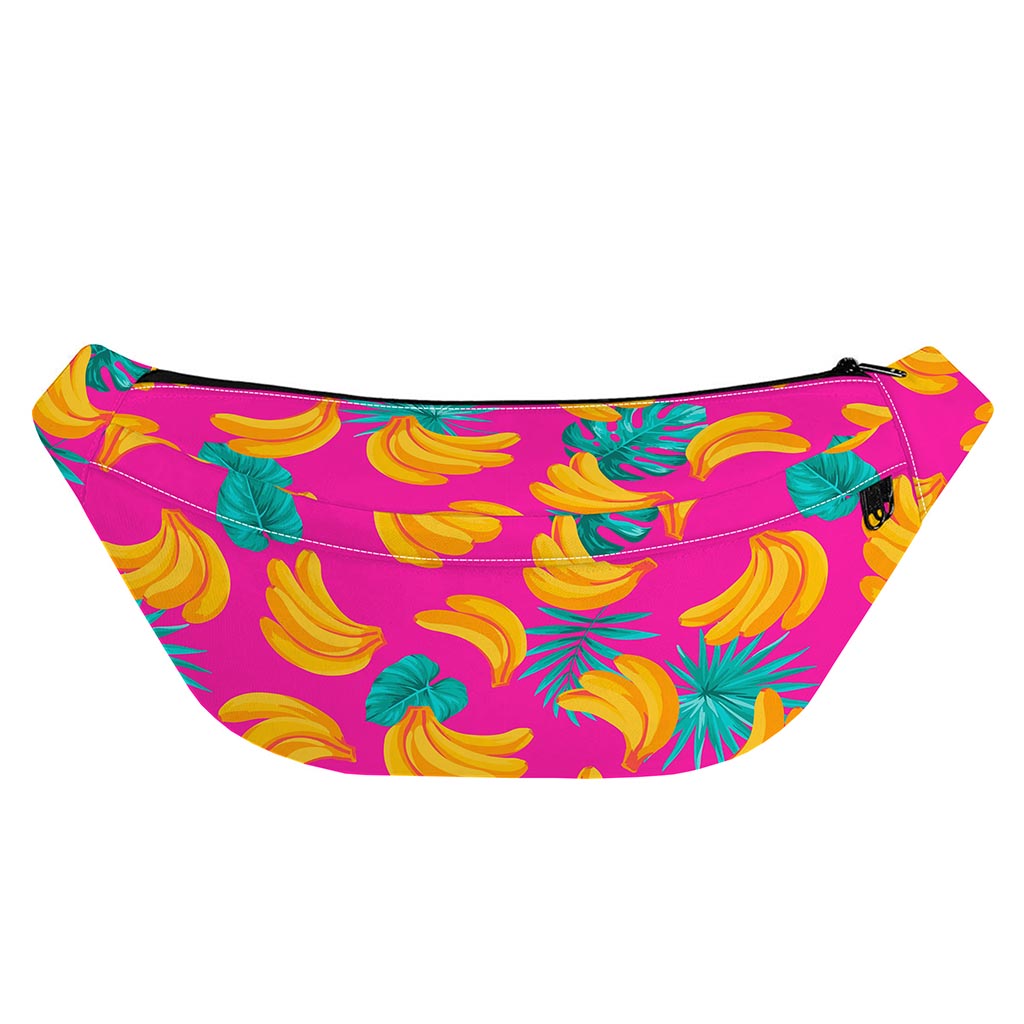 Pink Tropical Banana Pattern Print Fanny Pack