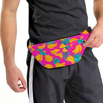 Pink Tropical Banana Pattern Print Fanny Pack
