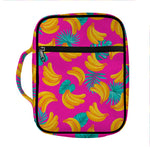 Pink Tropical Banana Pattern Print Front Pocket Bible Bag