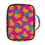 Pink Tropical Banana Pattern Print Front Pocket Bible Bag