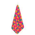 Pink Tropical Banana Pattern Print Hand Towel