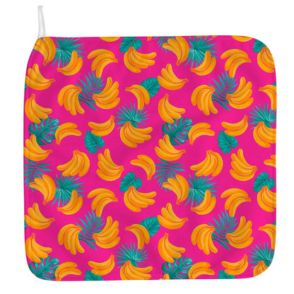 Pink Tropical Banana Pattern Print Hand Towel