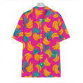 Pink Tropical Banana Pattern Print Hawaiian Shirt