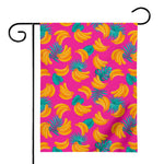 Pink Tropical Banana Pattern Print House Flag