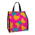 Pink Tropical Banana Pattern Print Insulated Lunch Tote