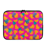 Pink Tropical Banana Pattern Print Laptop Sleeve