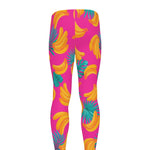 Pink Tropical Banana Pattern Print Men's leggings