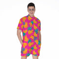 Pink Tropical Banana Pattern Print Men's Romper