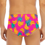Pink Tropical Banana Pattern Print Men's Triangle Swim Briefs