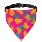 Pink Tropical Banana Pattern Print Over The Collar Dog Bandana