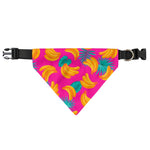 Pink Tropical Banana Pattern Print Over The Collar Dog Bandana