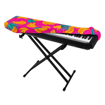 Pink Tropical Banana Pattern Print Piano Keyboard Cover