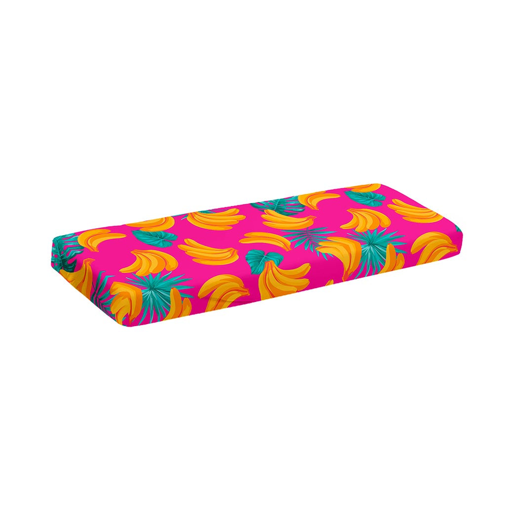 Pink Tropical Banana Pattern Print Piano Keyboard Cover