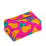 Pink Tropical Banana Pattern Print Rectangle Tissue Box Cover
