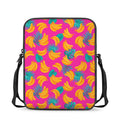 Pink Tropical Banana Pattern Print Rectangular Crossbody Bag