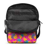 Pink Tropical Banana Pattern Print Rectangular Crossbody Bag